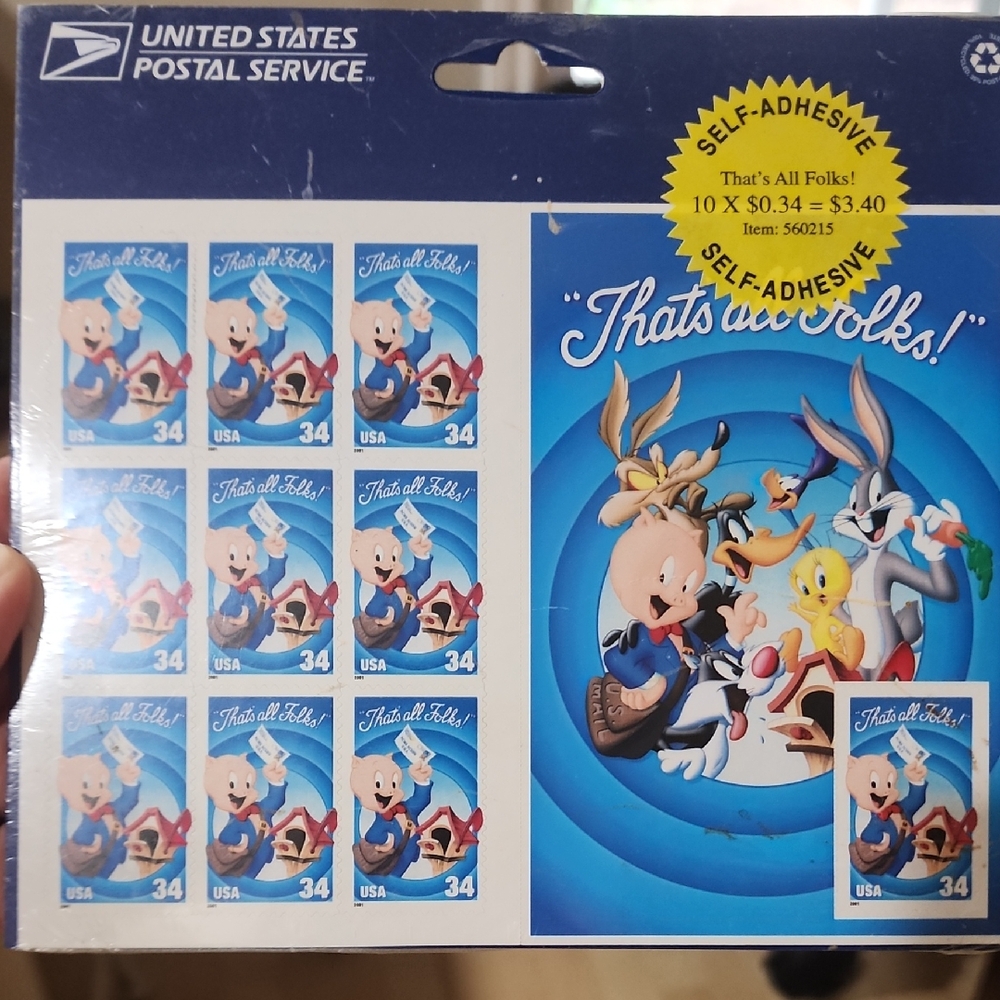 Looney Tunes Self-Adhesive Stamps - Blue
